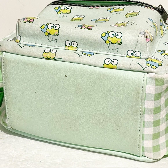 Loungefly Green Sanrio Hello Kitty Keroppi Plaid Mini Backpack Exclusive - Picture 3 of 5
